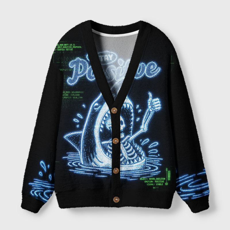 Soulisfree Stay Positive Cardigan Fuzzy Cardigan Sweater