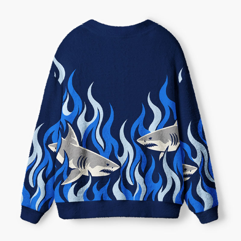 Soulisfree Twin sharks Fuzzy Cardigan Sweater