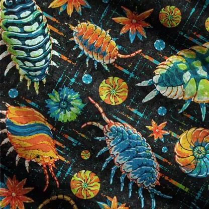 Soulisfree Vintage Isopods and Flowers Fuzzy Cardigan Sweater