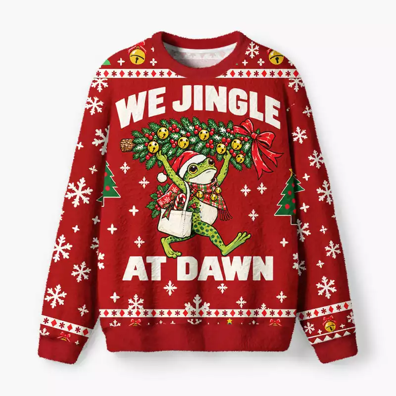 Soulisfree We Jingle At Dawn Fuzzy Crewneck Sweater