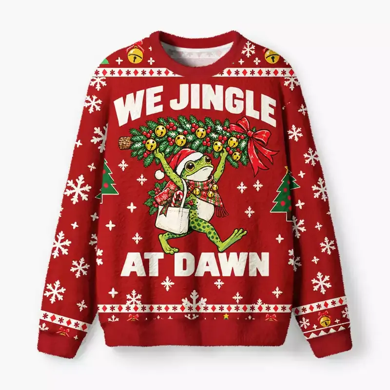 Soulisfree We Jingle At Dawn Fuzzy Crewneck Sweater