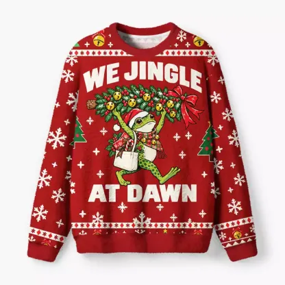 Soulisfree We Jingle At Dawn Fuzzy Crewneck Sweater