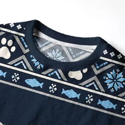 Soulisfree Wide-eyed cat trio Fuzzy Crewneck Sweater