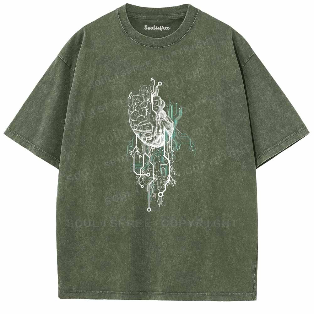 Soulisfree CIRCUITRY OF MIND AND HEART Washed Tee