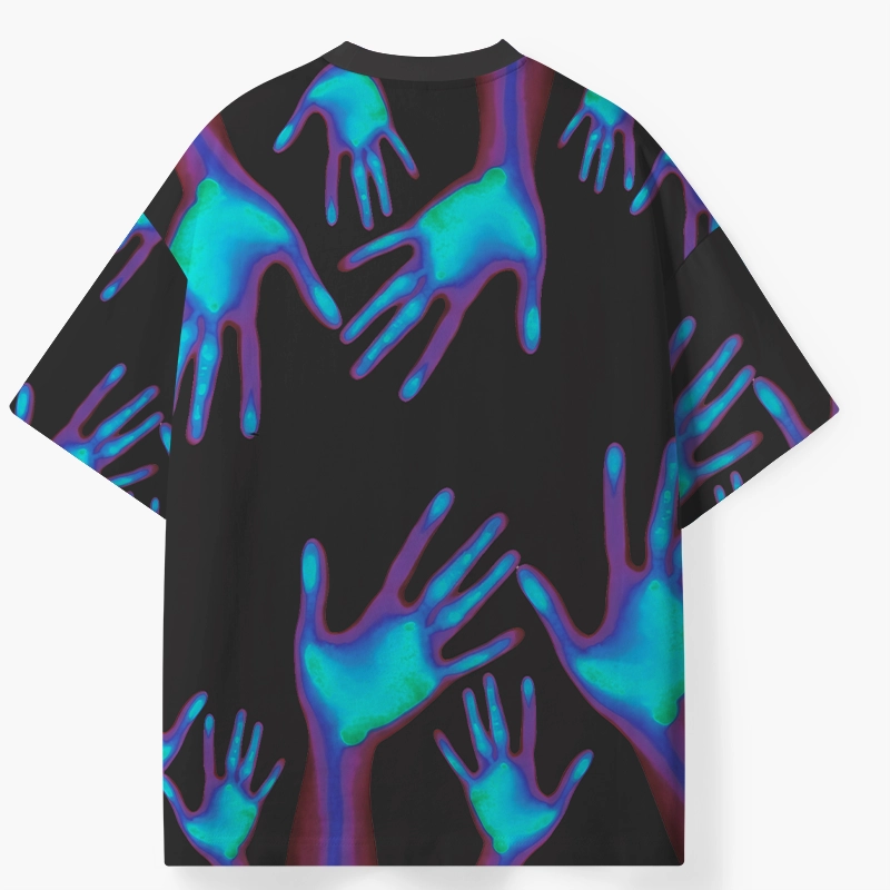 Soulisfree Hologram Hand Print ECO‑PERF Graphic Tee