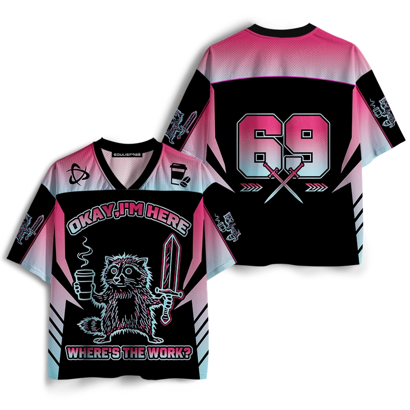 Soulisfree Okay I'm Here Raccoon Warrior Mesh Jersey