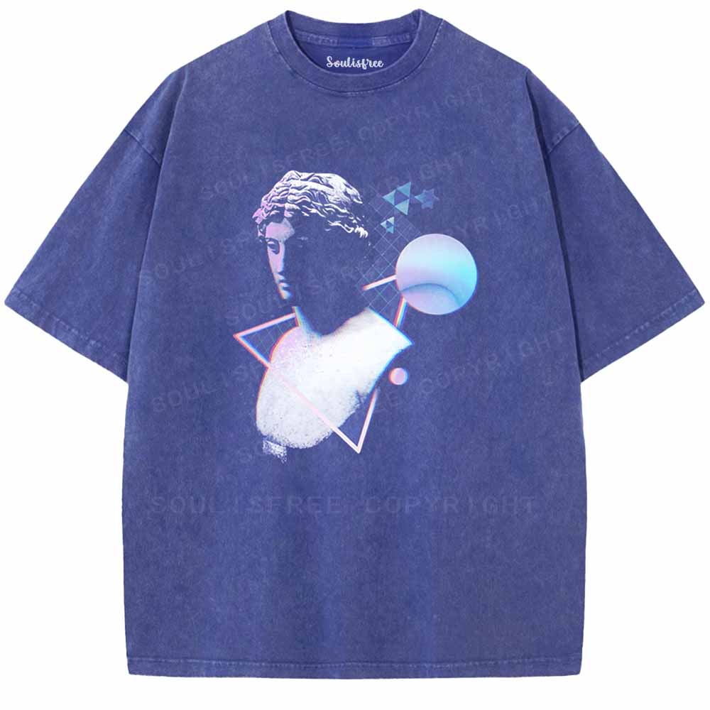 Soulisfree Cyber Geometric Sculpture Washed Tee