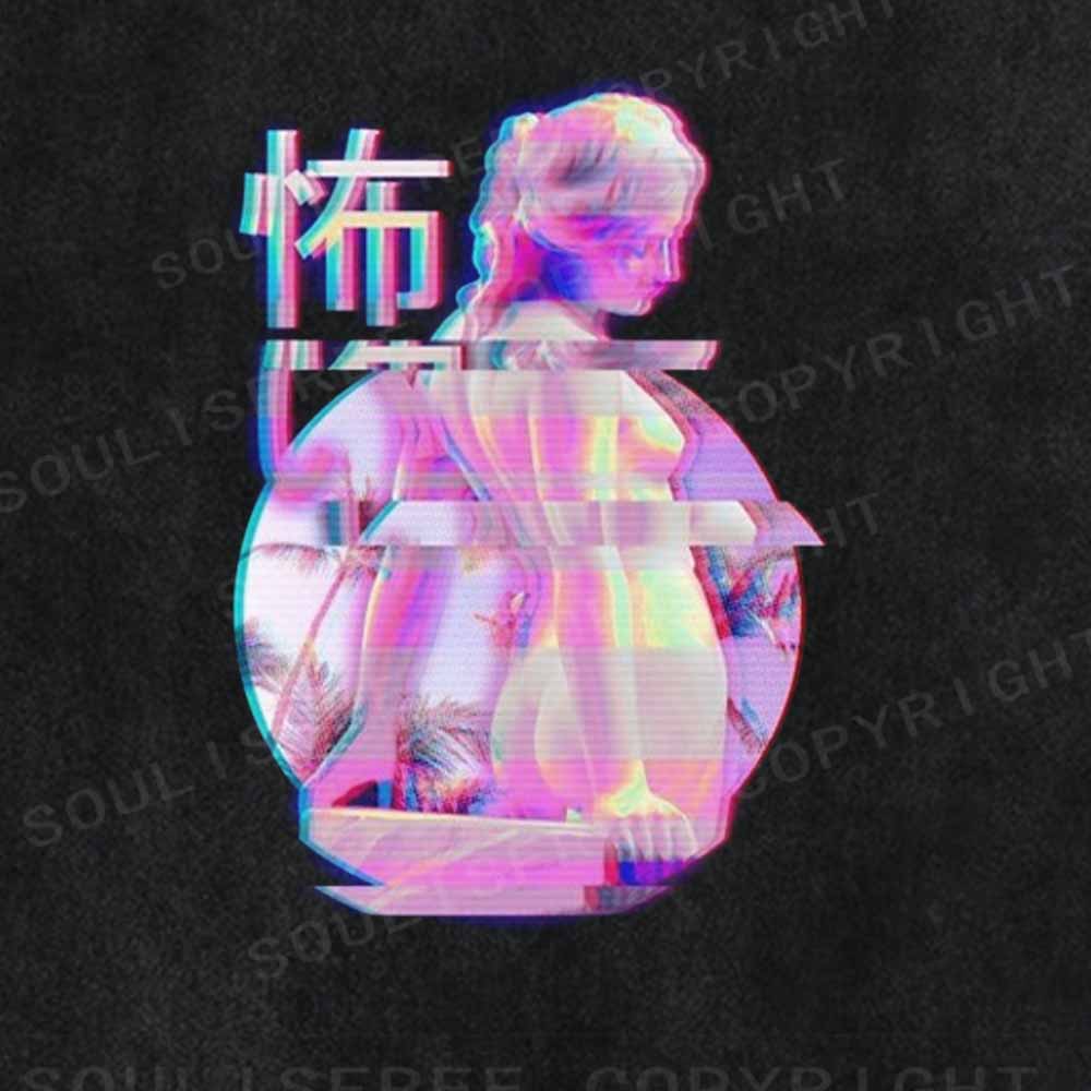 Soulisfree Glitch Marble Goddess Washed Tee