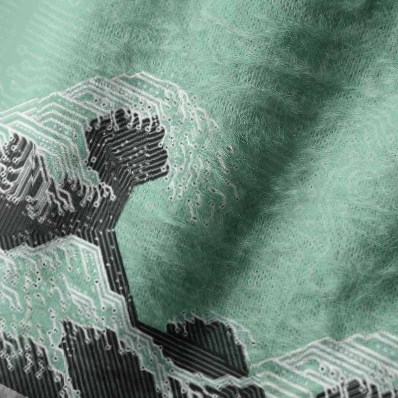 Soulisfree Circuit Board Waves Fuzzy Beanie