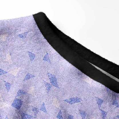 Soulisfree Gradient Mosaic Geometric Women's Fuzzy Crewneck Sweater