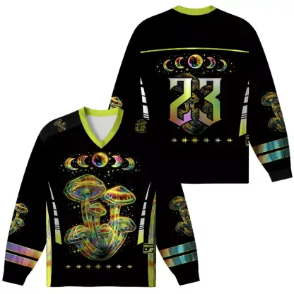 Soulisfree Psychedelic Moonphase Mushroom Long Sleeve Jersey