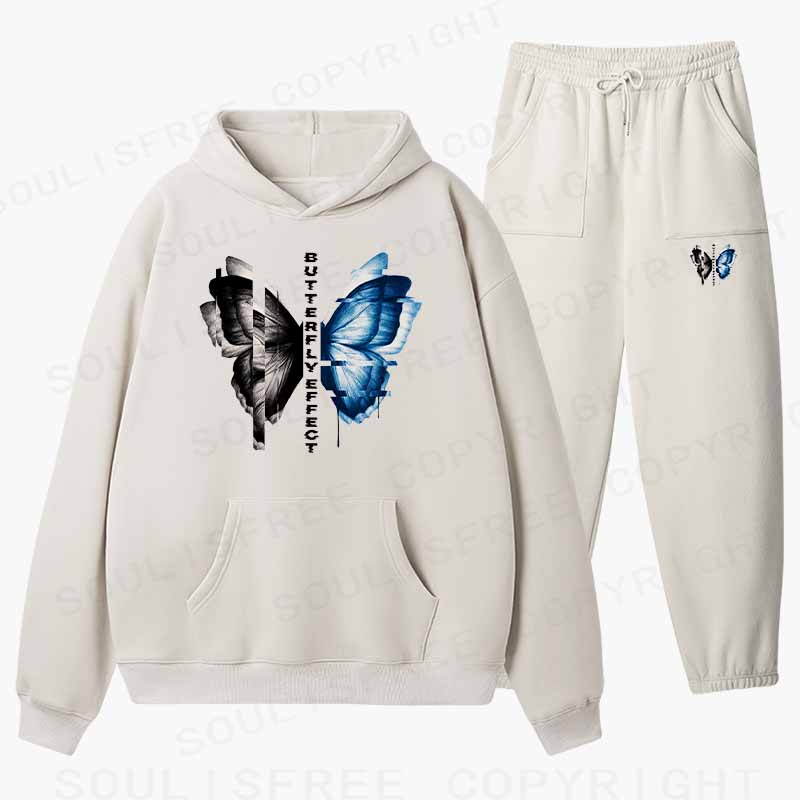 Soulisfree BUTTERFLY EFFECT Cotton Fleece Hoodie Set