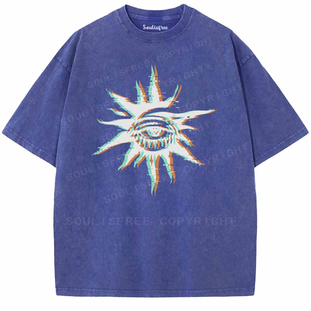 Soulisfree GLITCH SUN EYE Washed Tee