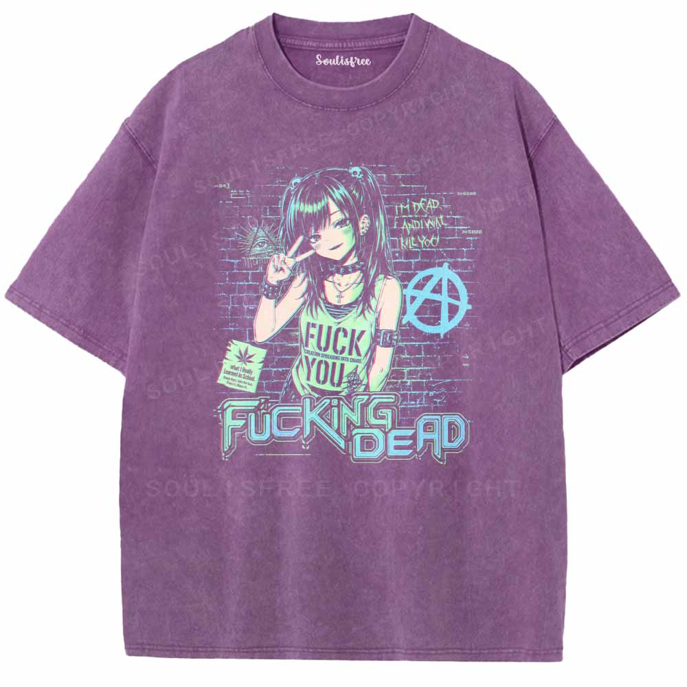Soulisfree FUCKNG DEAD Washed Tee