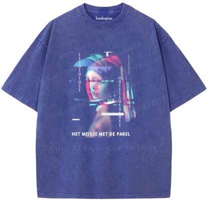 Soulisfree  HET MEISJE MET DE PAREL Washed Tee