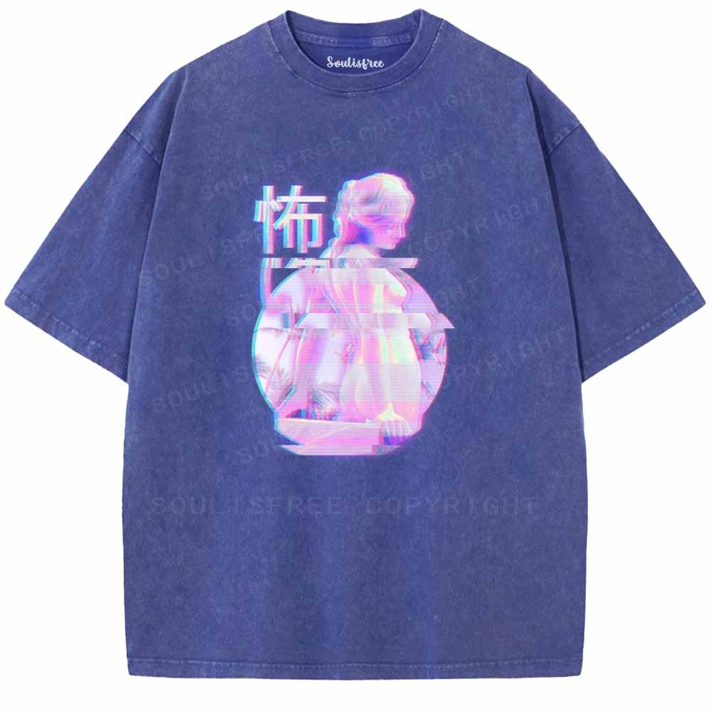 Soulisfree Glitch Marble Goddess Washed Tee