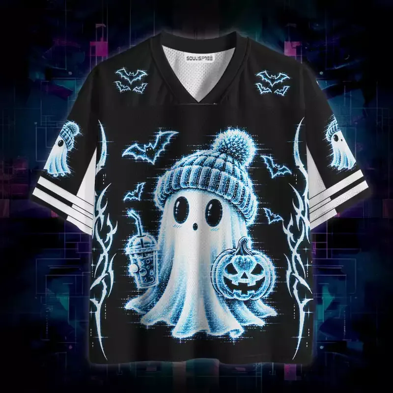 Soulisfree Halloween Ghost Mesh Jersey