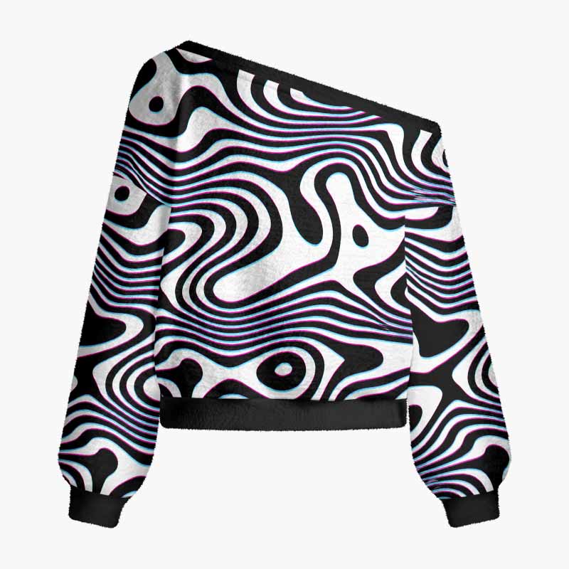 Soulisfree Go Against The Flow  Fuzzy Off-Shoulder Sweater