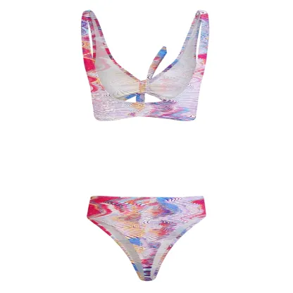 Soulisfree Trippy Liquid Swirl Glitch Bow Bikini