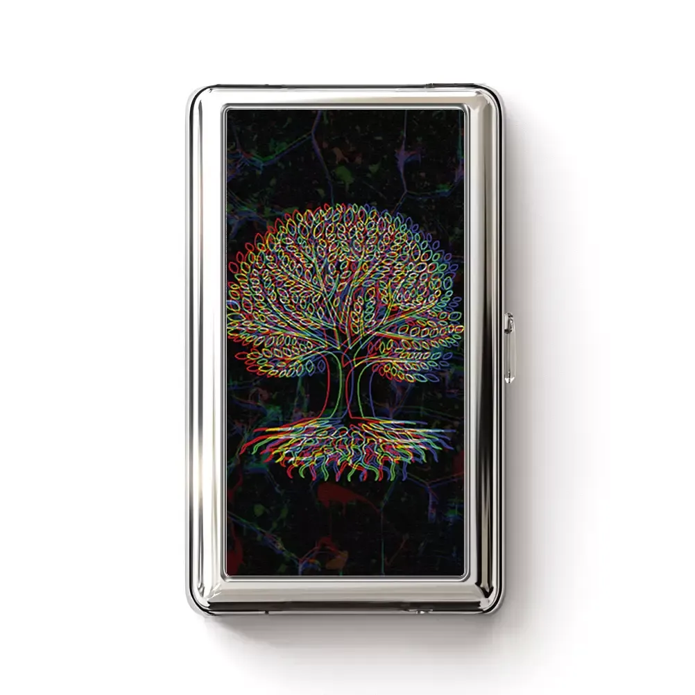 Designed Soulisfree Psychedelic Tree Of Life Metal Pocket Case