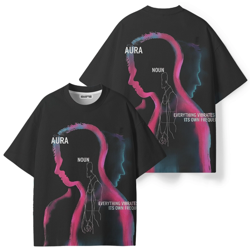 Soulisfree EVERYTHING VIBRATES AT IT'S OWN FREQUENCY ECO‑PERF Graphic Tee
