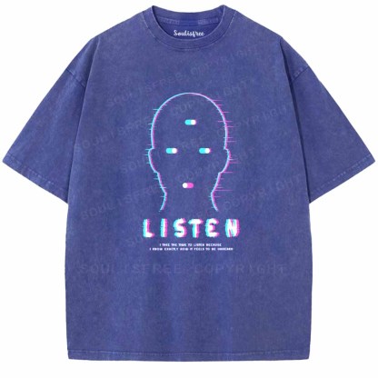 Soulisfree  LISTEN Washed Tee