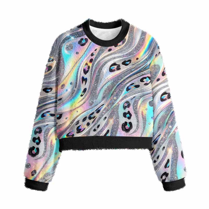 Soulisfree Aurora Vibe  Women's Fuzzy Crewneck Sweater