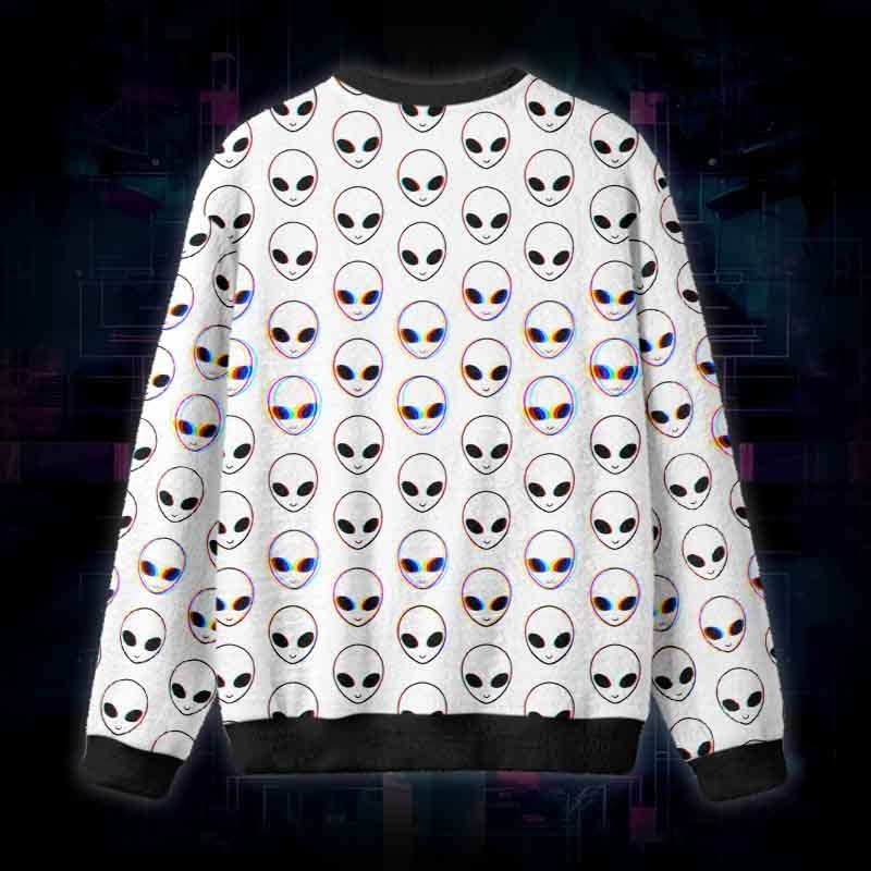 Soulisfree Alien Frequency Fuzzy Crewneck Sweater