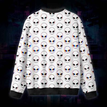 Soulisfree Alien Frequency Fuzzy Crewneck Sweater