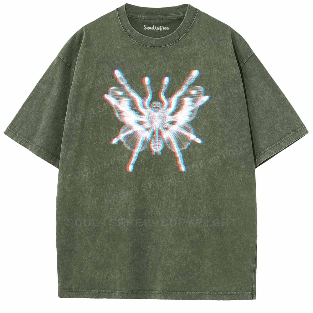 Soulisfree  Spiders And Butterflies Washed Tee