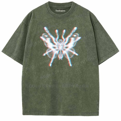 Soulisfree  Spiders And Butterflies Washed Tee