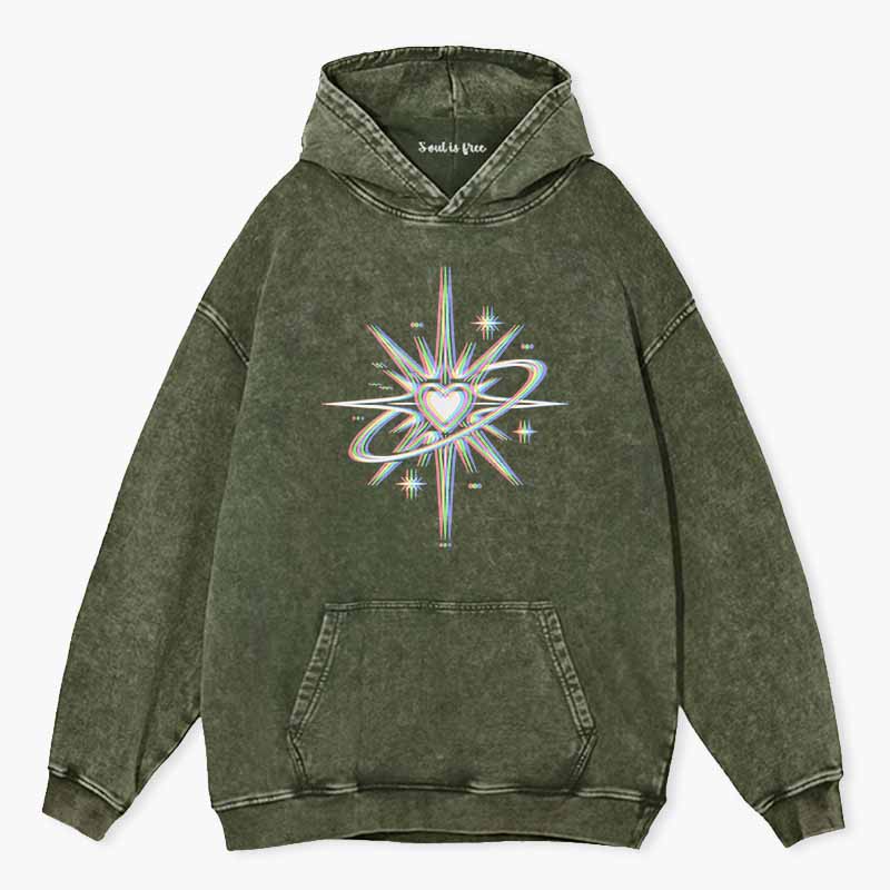 Soulisfree  Chromatic Cosmic Love Washed Hoodie