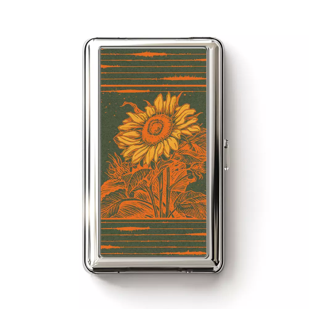 Soulisfree Vintage Woodcut Bloom Metal Pocket Case