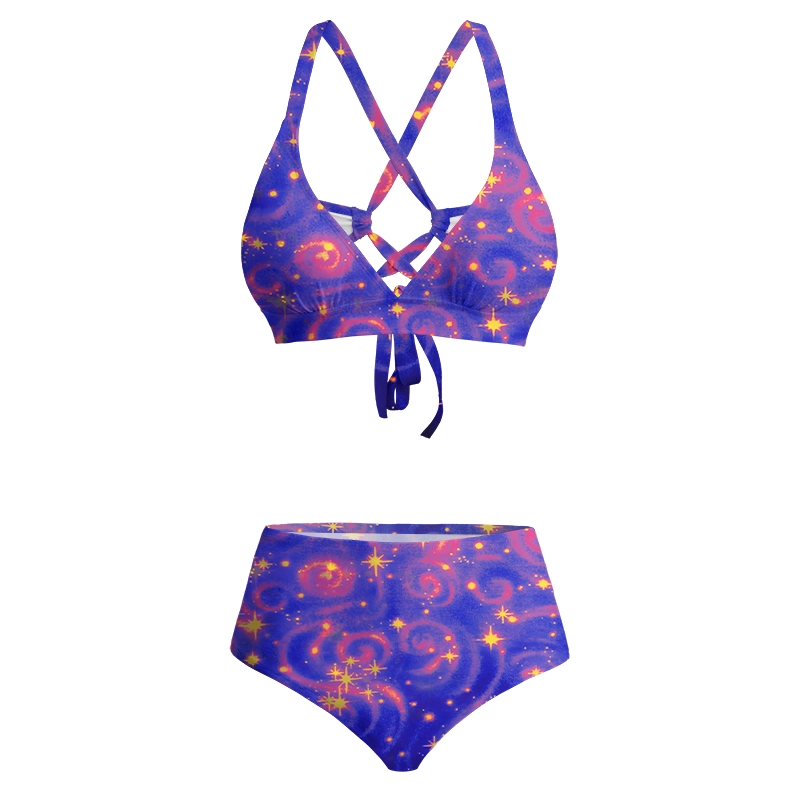 Soulisfree Dreamy Cosmic Stardust Glitch Cross Bikini