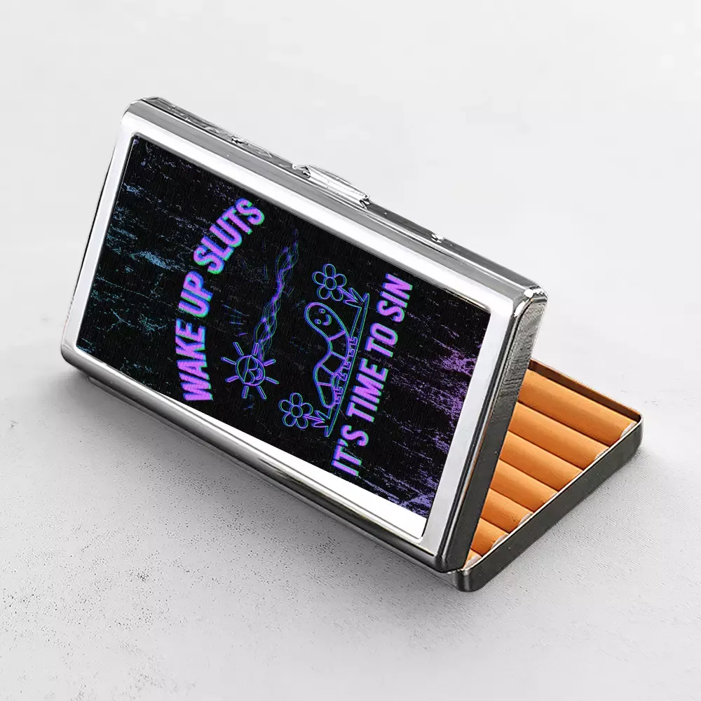 Soulisfree WAKE UP SLUTS IT'S TIME TO SIN Metal Pocket Case
