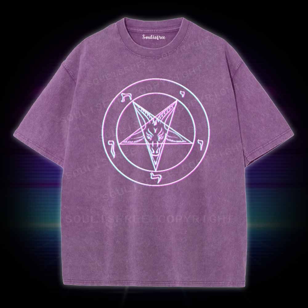 Soulisfree Vaporwave Pentagram Washed Tee