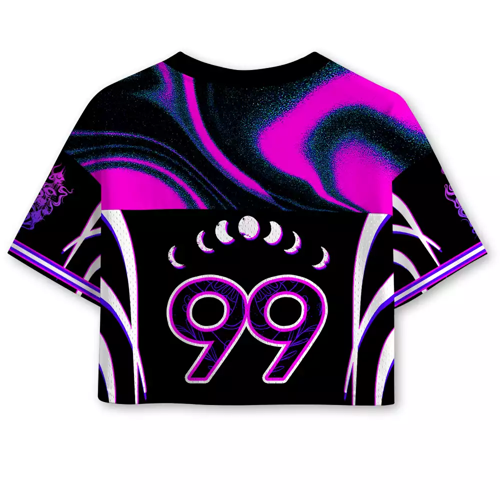 Soulisfree Lunar Oracle Celestial Moth Illusion Cropped Mesh Jersey