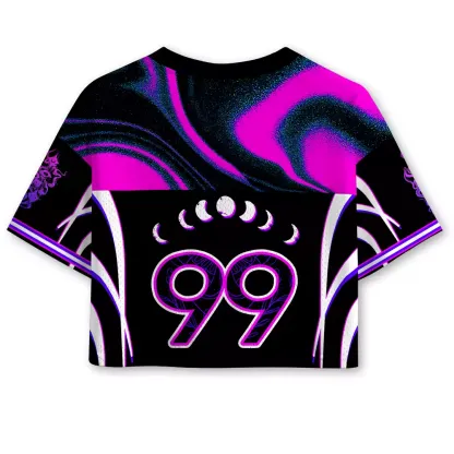 Soulisfree Lunar Oracle Celestial Moth Illusion Cropped Mesh Jersey