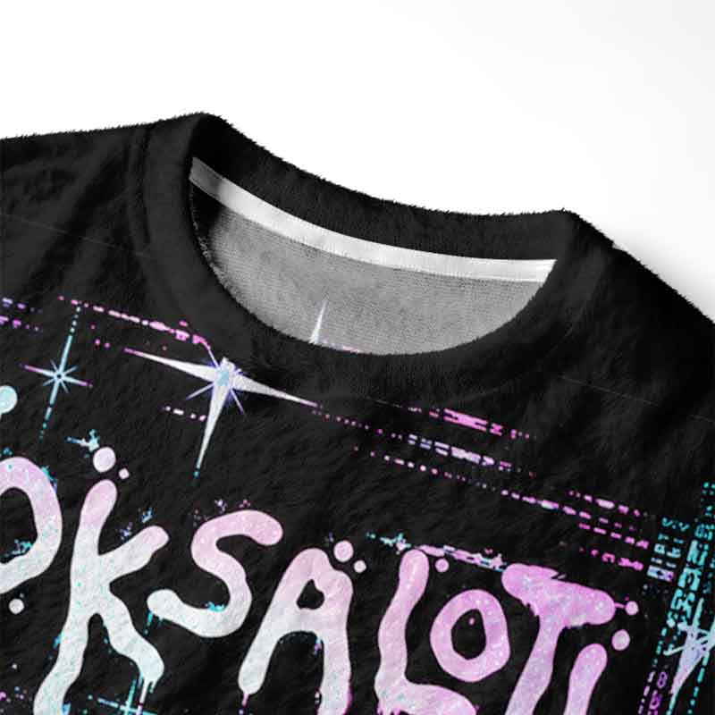 Soulisfree Skeleton Spooksalotl Fuzzy Crewneck Sweater