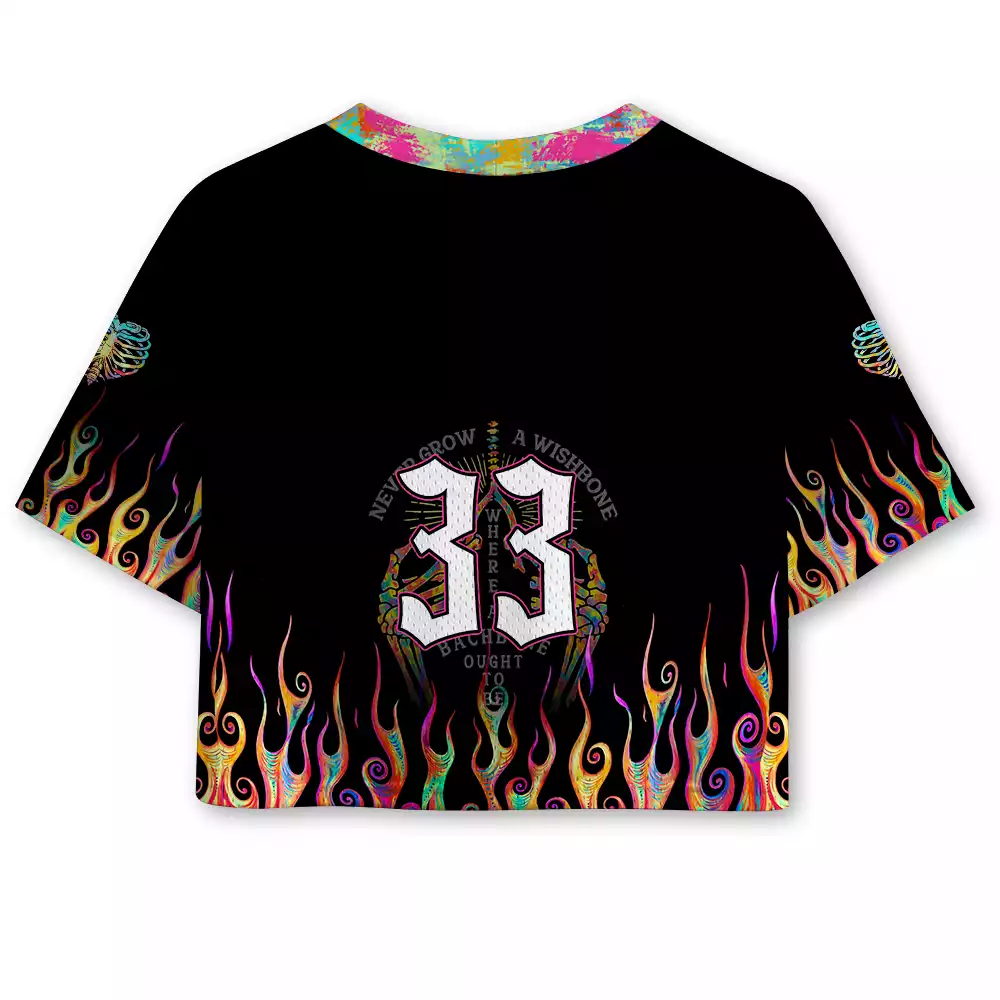 Soulisfree Never Grow A Wishbone, Where Your Backbone Ought To Be Cropped Mesh Jersey