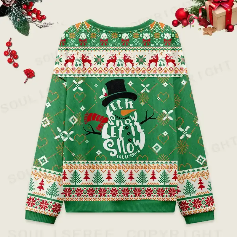 Let It Snow Somewhere Else Ugly Christmas Knit Sweatshirt