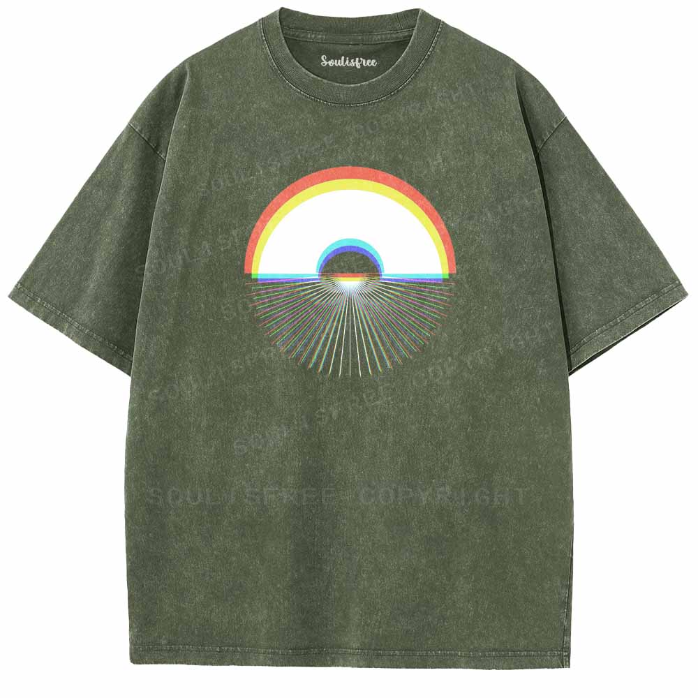 Soulisfree RGB RAINBOW SUNSET  Washed Tee