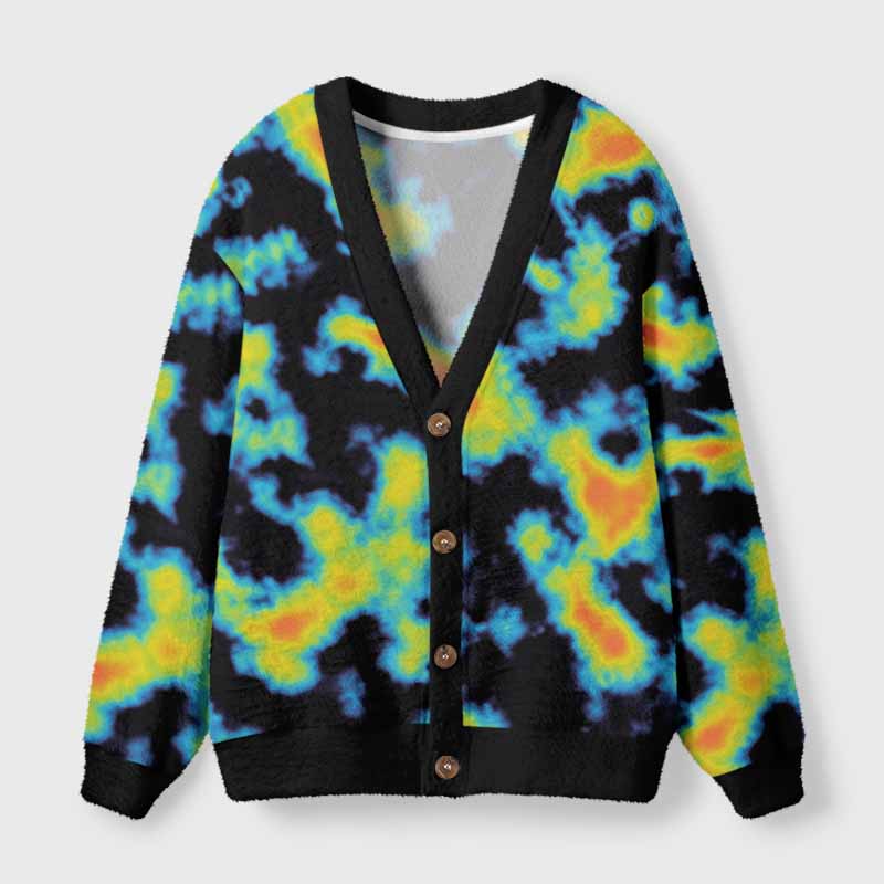 Soulisfree Thermal Heatmap Fuzzy Cardigan Sweater 