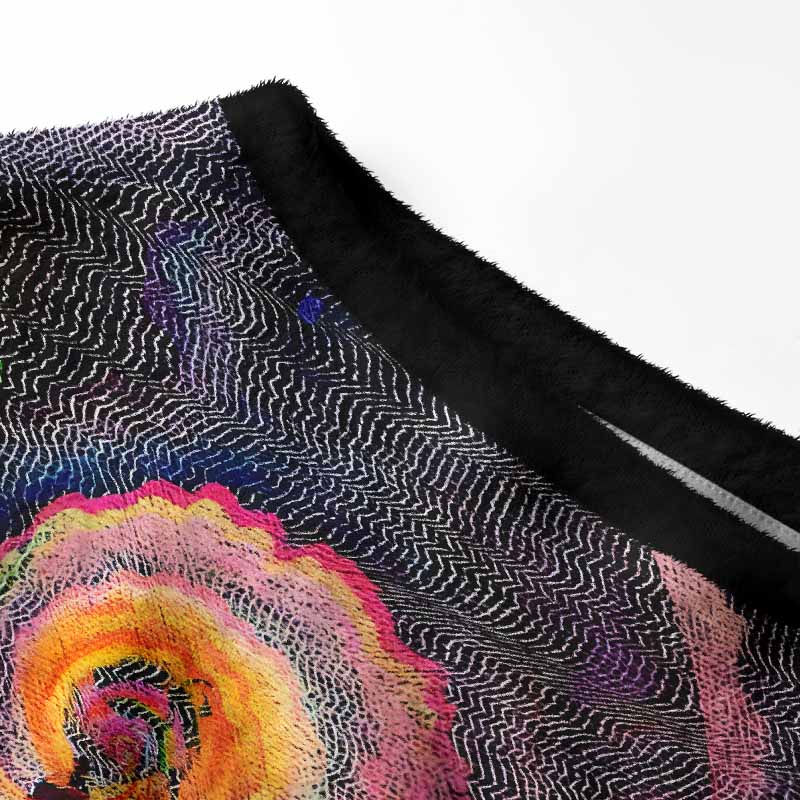 Soulisfree Chromatic Wave Abstraction Women's Fuzzy Crewneck Sweater