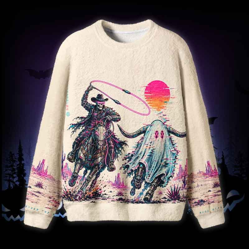 Soulisfree Neon Outlaw Fuzzy Crewneck Sweater
