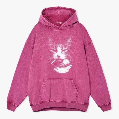 Soulisfree Nicotine Nine Lives  Washed Hoodie