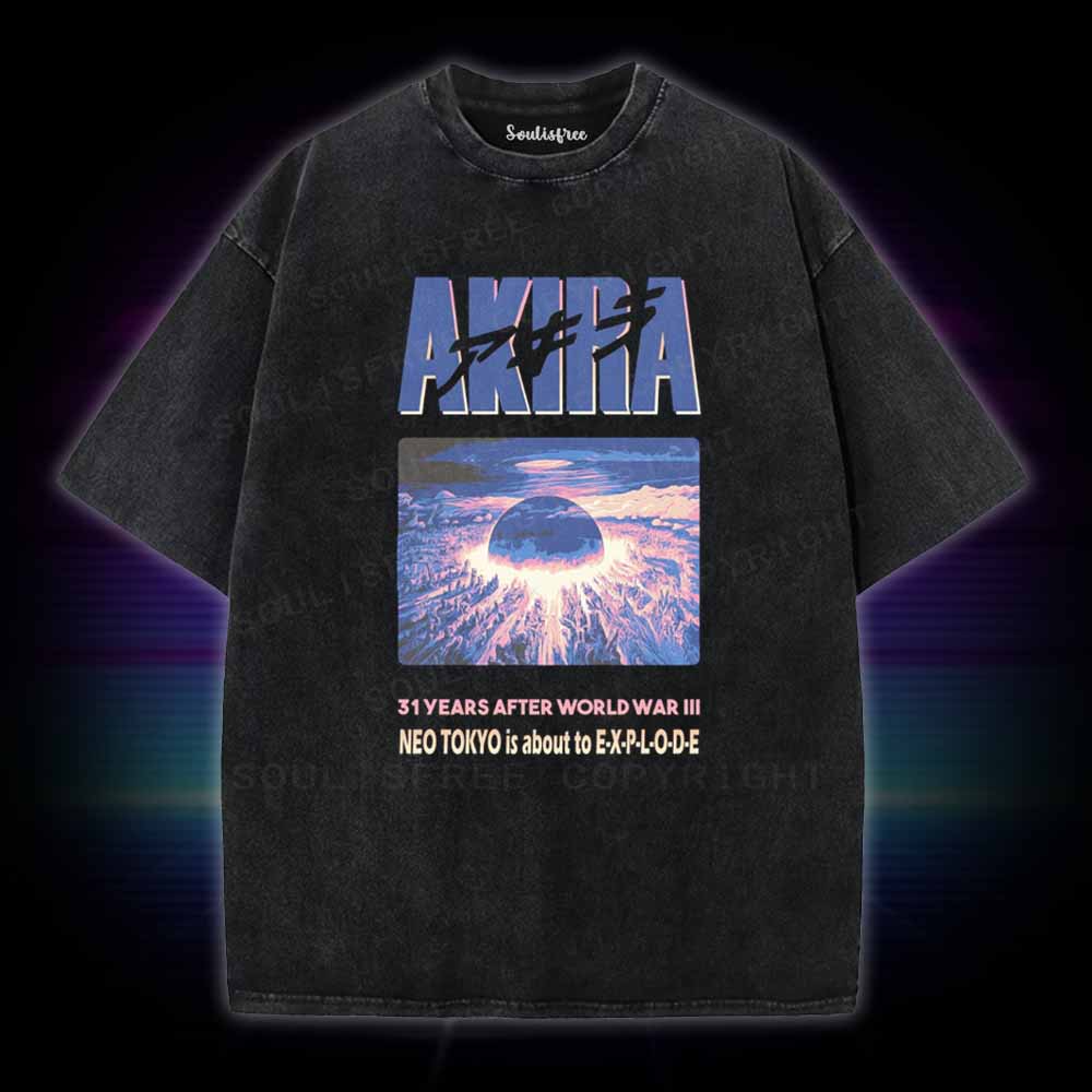 Soulisfree Neo Tokyo is about to explode Washed Tee