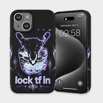 Soulisfree Purple Tribal Cat Matte Phone Case