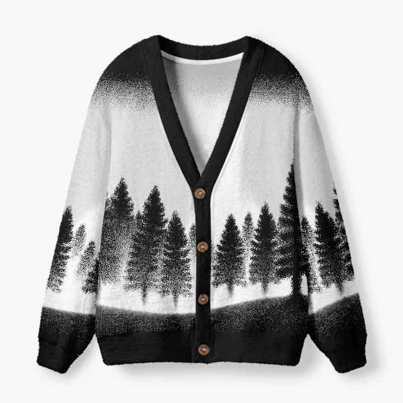 Soulisfree Christmas Beyond The Pines Fuzzy Cardigan Sweater