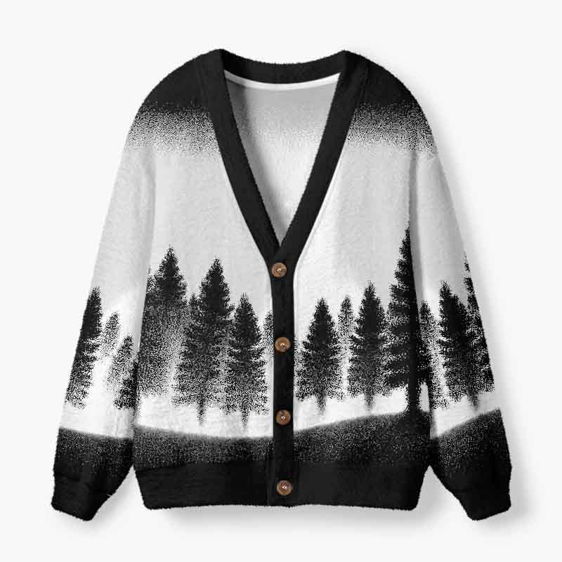 Soulisfree Christmas Beyond The Pines Fuzzy Cardigan Sweater